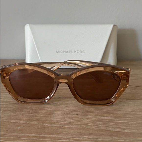 Michael Kors Bel Air, transparent framed sunglasses in Amber main image 7
